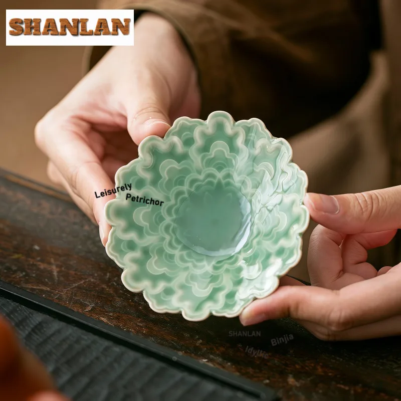 2 قطعة/الوحدة الإبداعية سيلادون الوقايات اليابانية وسادة ساخنة ل فناجين القهوة الصحن المنزلية مكافحة تحرق المفارش حامل الكأس حفل الشاي #1