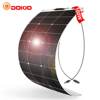 Dokio 18V Monocrystalline Silicon 100W Flexible Solar Panel Rechargeable 12V Battery Waterproof Solar Panel China