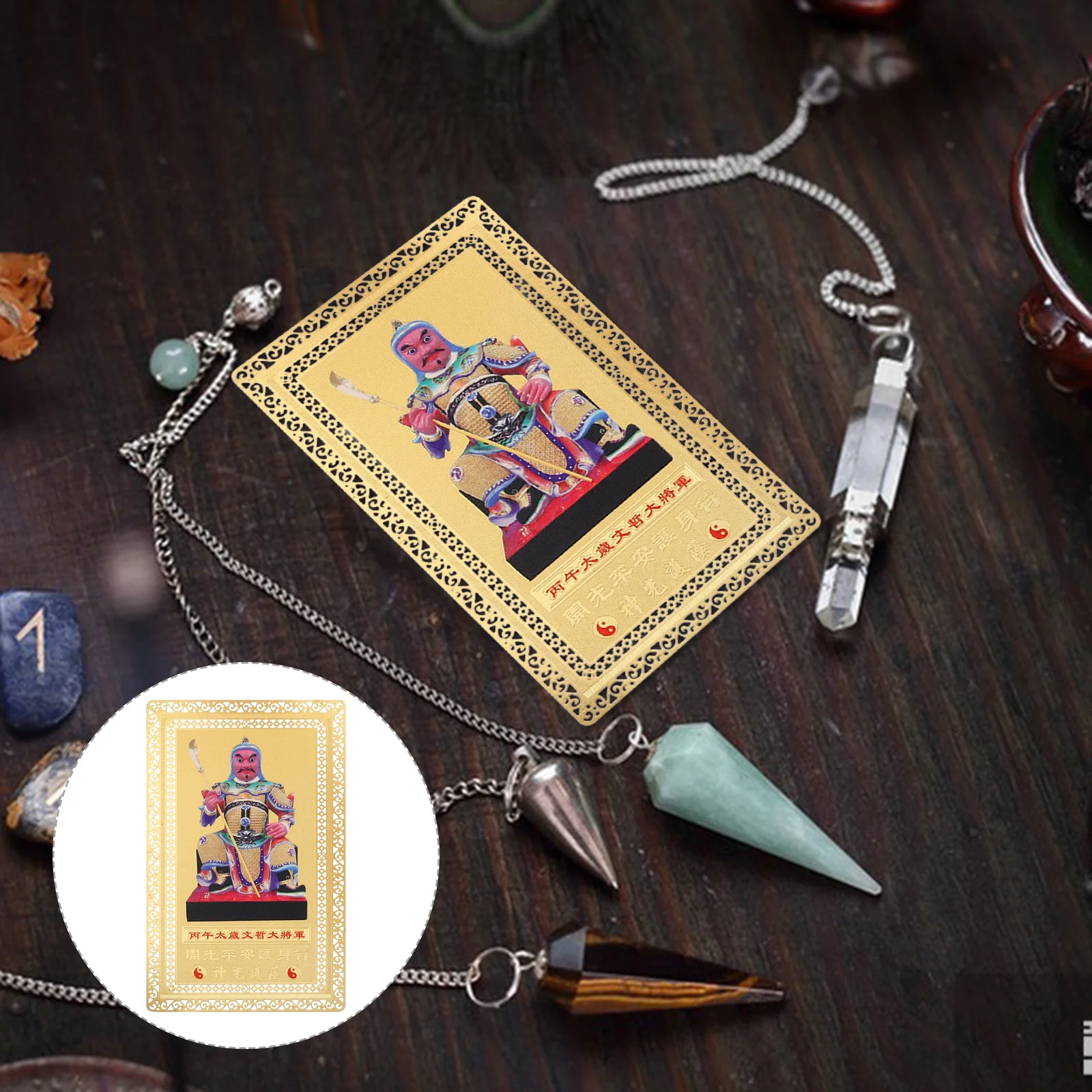 

4Pcs Tai Sui Amulet Card Metal Feng Shui Copper 2026 Horse Year Fengshui Prosperity Charm for Home Office Car Protection