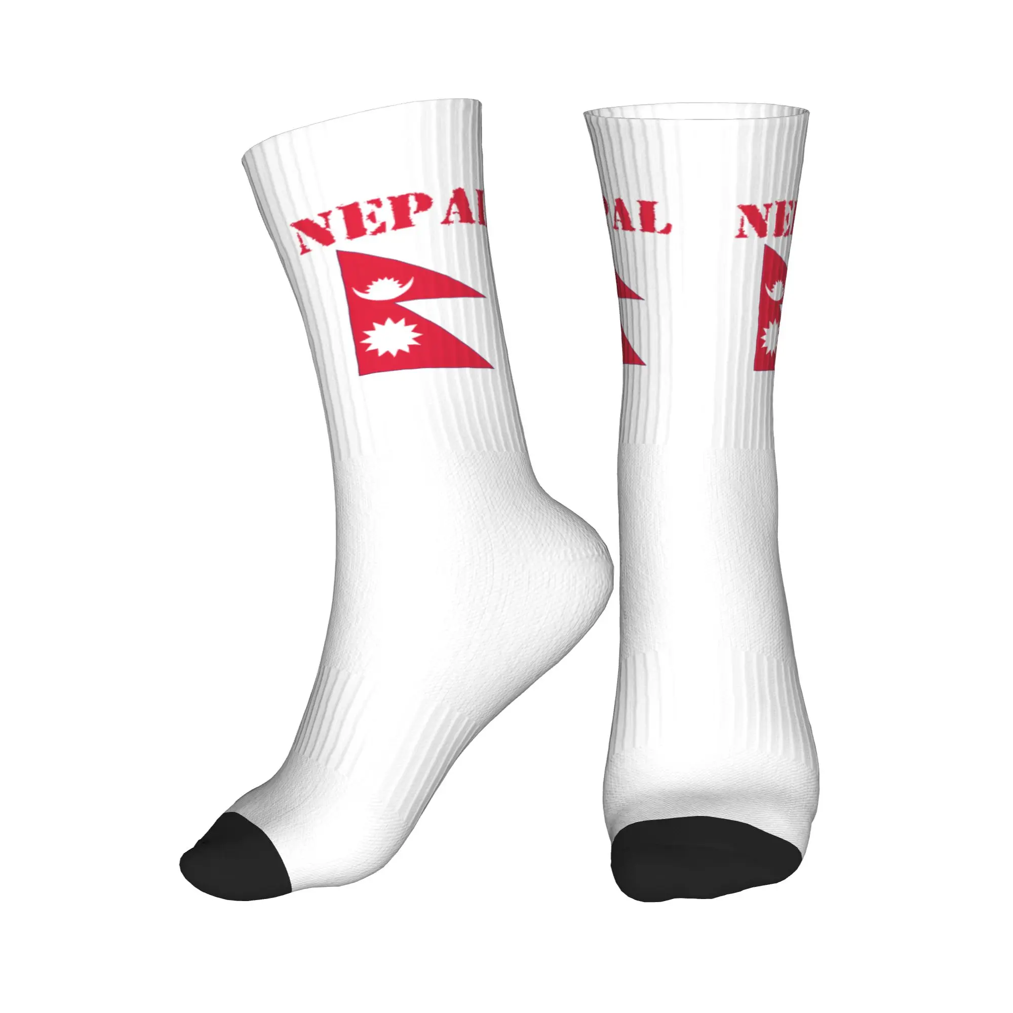 

Harajuku Nepal Flag Socks Women Men Warm 3D Printing Sports Football Socks