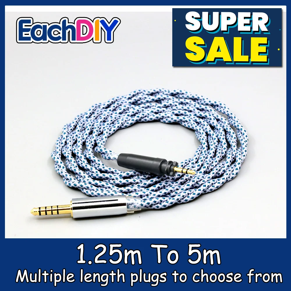 

99% Pure Silver Mix Graphene OCC Shielding Earphone Cable For Shure SRH440A SRH840A Headphone LN008674