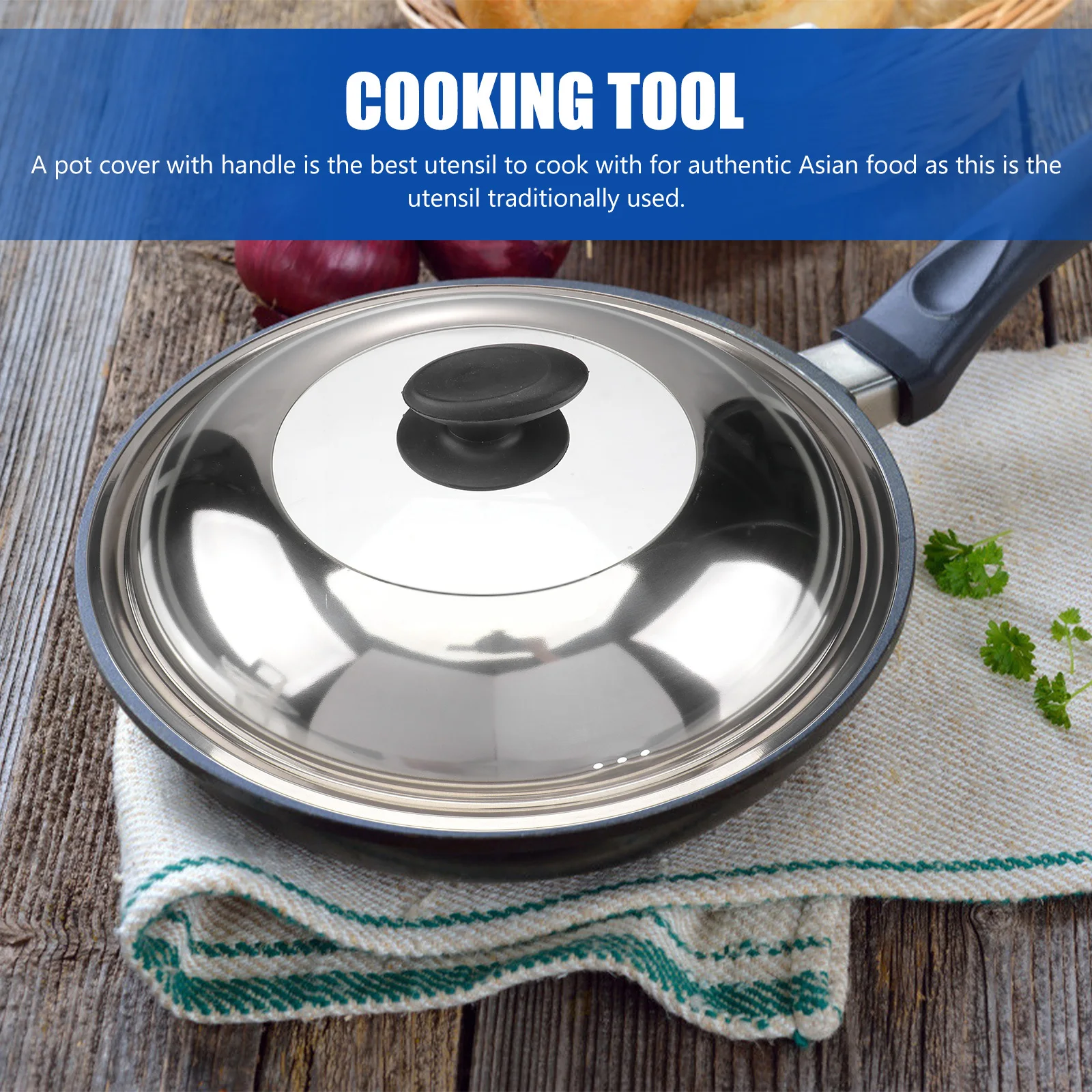 

Stainless Steel 30cm Wok Lid Thickened Cooking Pot Cover Anti Oil Splash Heat Resistant Kitchen Tool Pan Protector