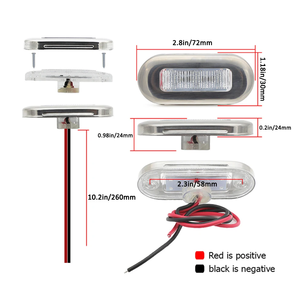 DC 12V 24V RV Marine Boat Transom LED Stern Light Cold White LED Tail Lamp Turn Signal Lighting Boat Light Yacht Accessory