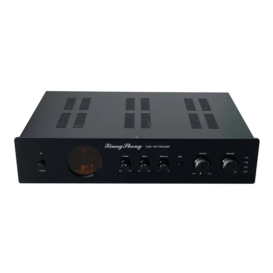 XiangSheng 728A Tube Preamplifier HiFi Hetian Mao Circuit ECC81 ECC82 Adjustable Tone Preamplifier Bluetooth with Remote Control
