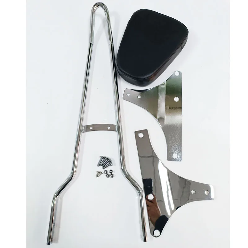 Oparcie Sissy Bar dla Harley Davidson Heritage Softail Springer FatBoy Blackline Breakout 00-17 Czarny / Chrom Srebrny — zdjęcie 7