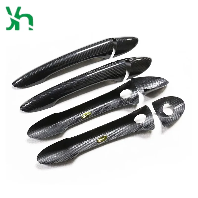 مناسبة لغطاء مقبض الباب من ألياف الكربون سوناتا الحديثة مع مستشعر الدخول بدون مفتاح الخارجي 2011-2015