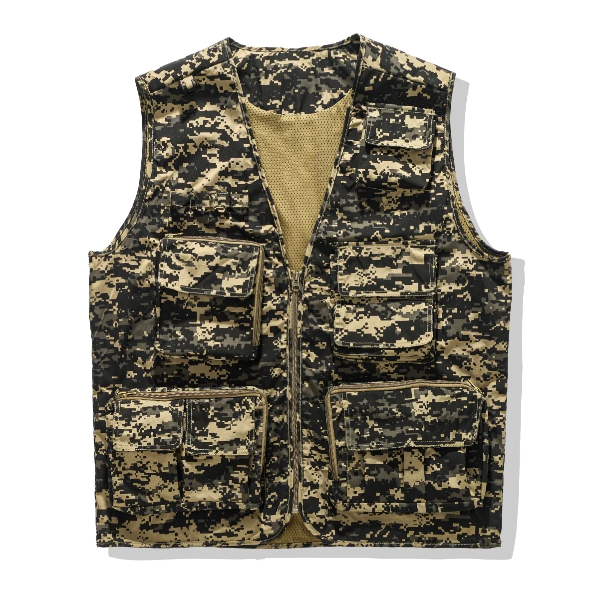 

﻿ ﻿ 2026 Men's Camouflage With a Zipper Jackets Multi-pocket Breathable camp Vests Coat Fishing Photography Vests