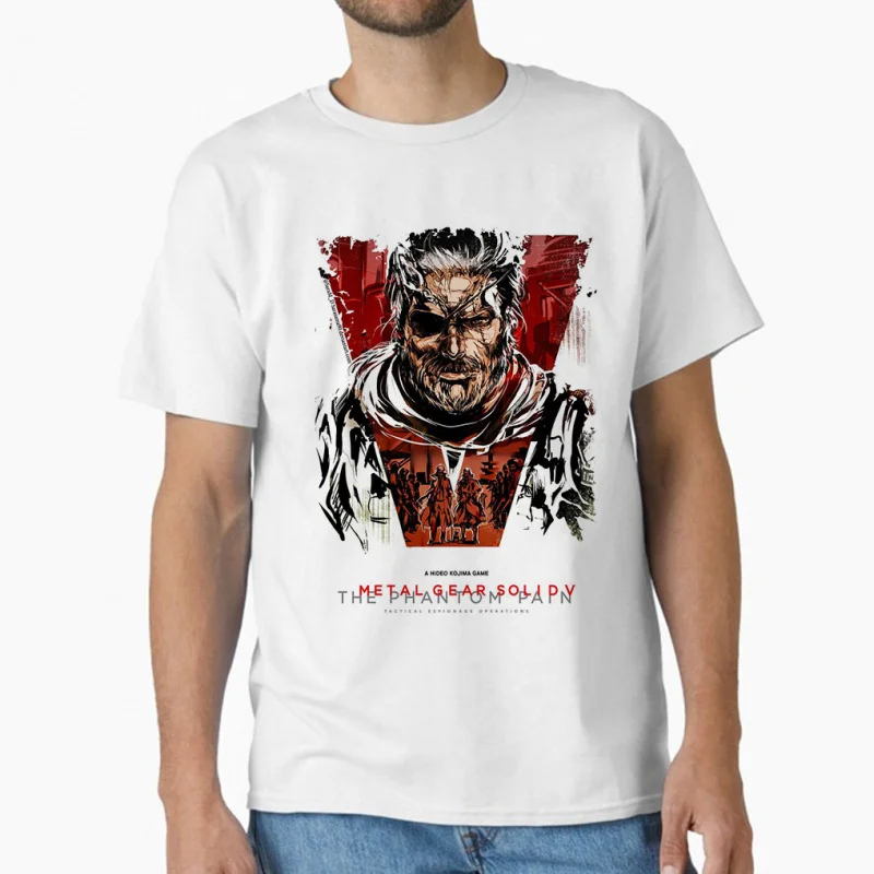 

80s Vintage video game Metal Gear Solid big boss snake cyborg ninja MGS Kojima gift T shirt for men Large size Tops S-6XL