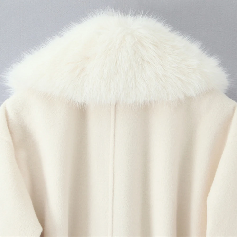 معطف صوفي كاجوال بأكمام طويلة للخريف نمط جديد للسيدات الأوروبية والأمريكية تصميم فضفاض ملابس خارجية أنيقة #3