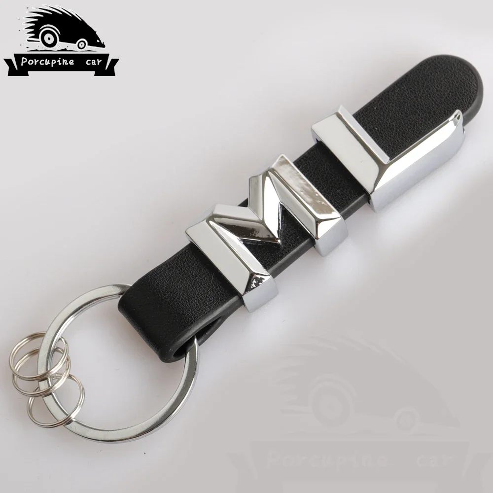 leather Key Rings For Mercedes Benz GL GLC ML SL SLK GLA GLE A B C E S R 3D Car Keychain Metal Keyring Key Chain Rings Keychains