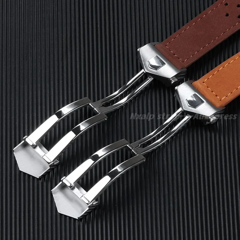 Cowhide Watch Strap for Tag Heuer for Carrera Monaco F1 Watchband 20mm 22mm 24mm Frosted Cow Leather Bracelet Men\'s Accessories