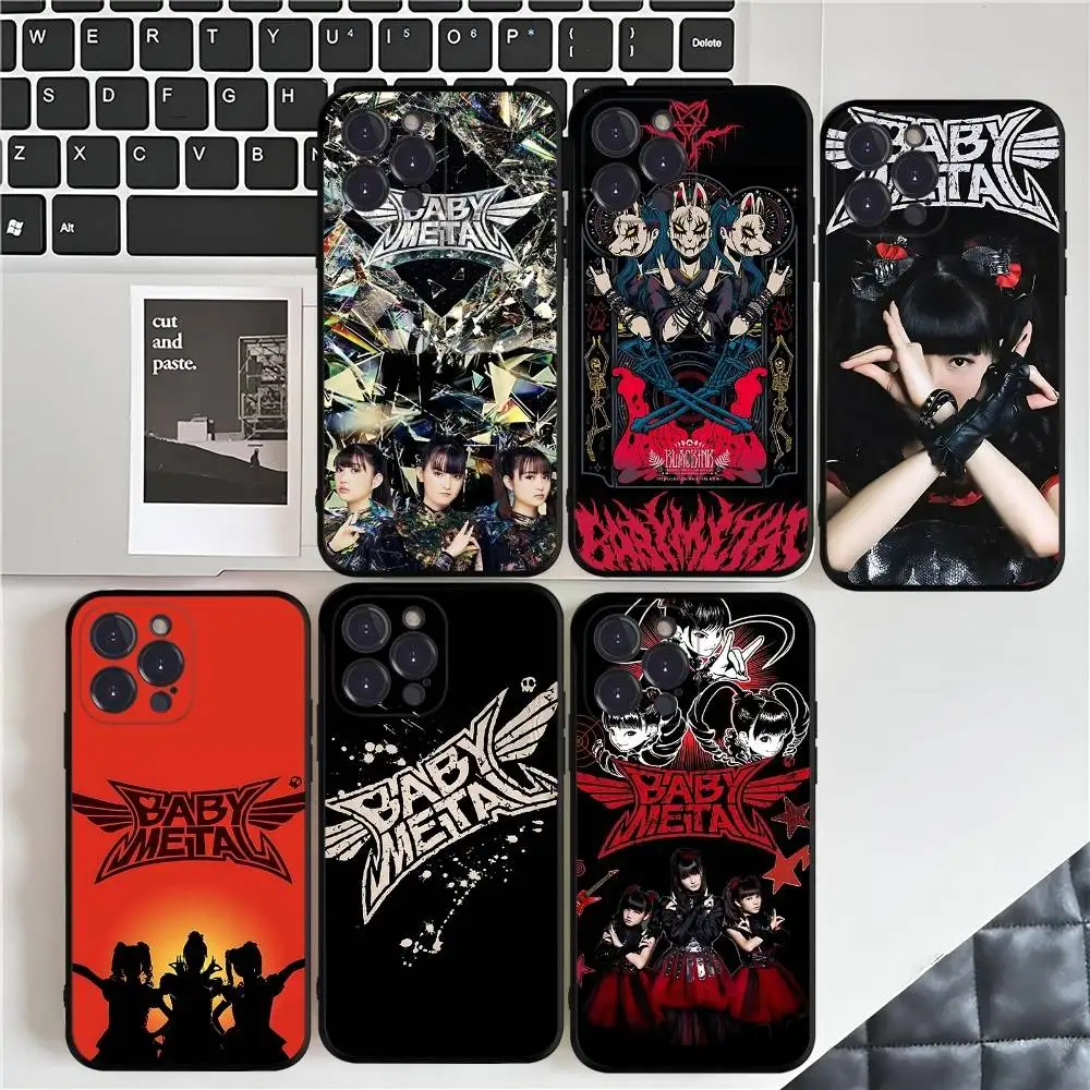 Banda de música japonesa B-BABYMETAL para IPhone 17 16 15 14 13 12 11 Pro Max Plus cubierta de teléfono suave negra a prueba de golpes