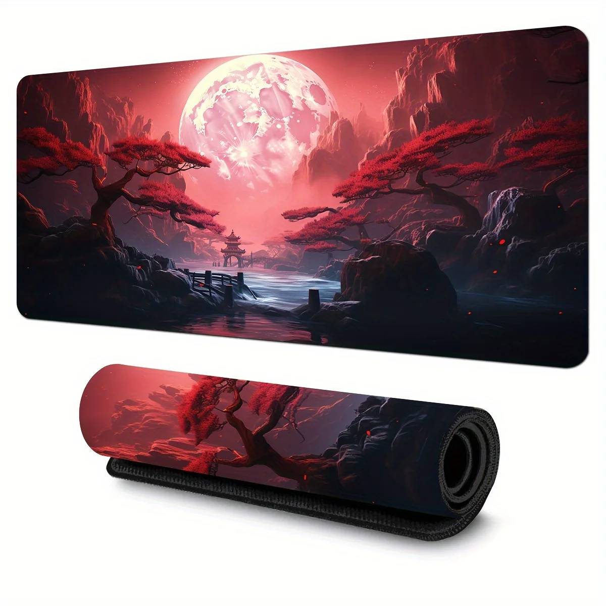 Red Landscape Big Game Mouse pad 900x400 Laptop Desktop Office mousepad Keyboard desk mat Home company Super cool big mouse pad