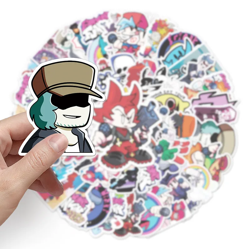 50Pcs Friday Night Funkin Creative Waterproof Graffiti Stickers for Luggage Skateboard Laptop Tablet Cartoon Decorative Stickers