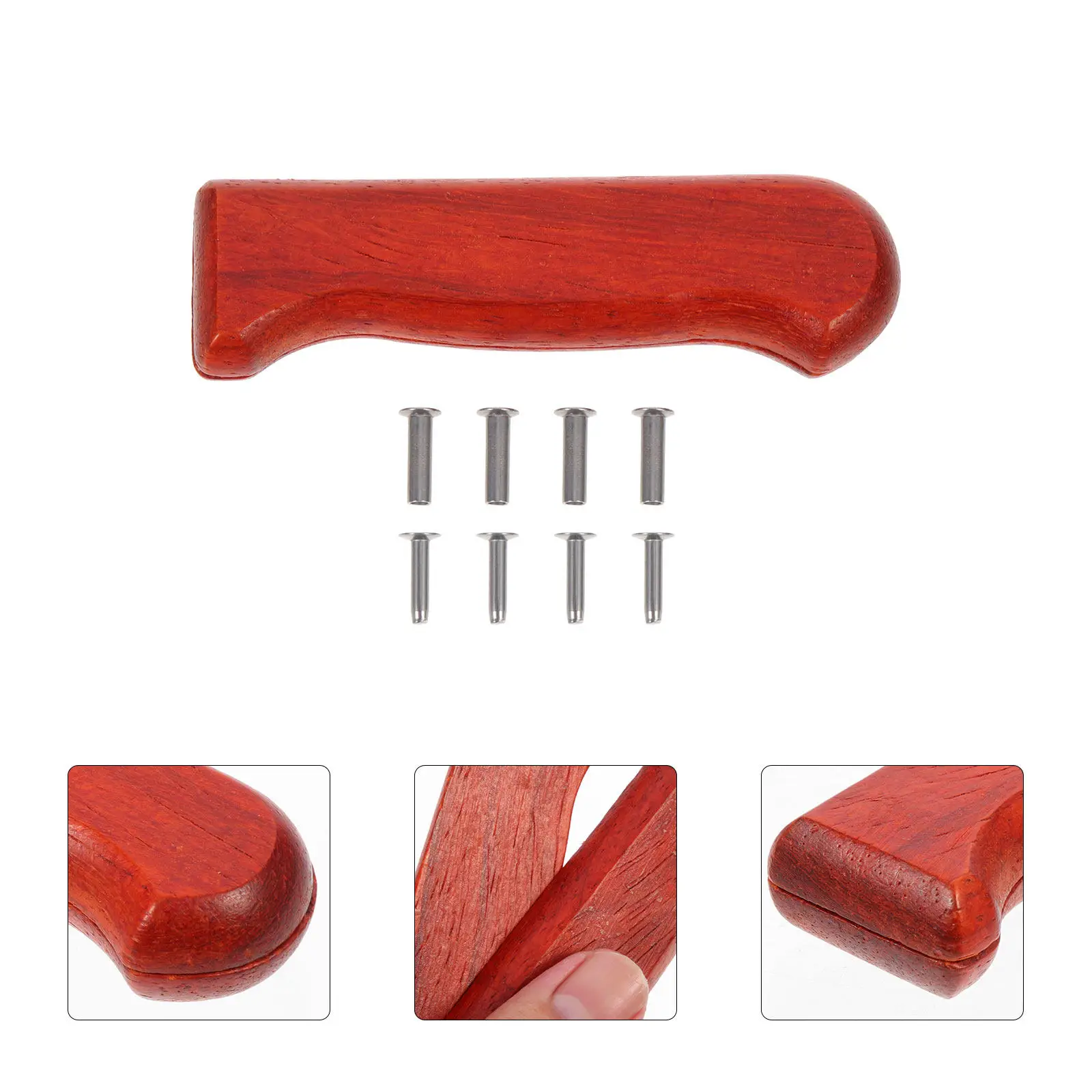 Kitchen Cutter Handle Replacement Wood Handle Ergonomic Impact Resistant Grip for Knifes Accessories Kitchen Cutter Parts
