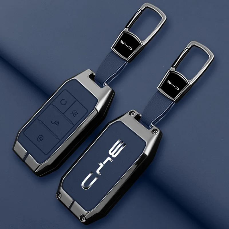 Zinc Alloy Key Fob Cover for BYD New Surui/G5/Surui/G3/S5/Song/Sirui/G6/Qin/E5/S7, Heavy Duty Metal KeyCase Shell with Keychain