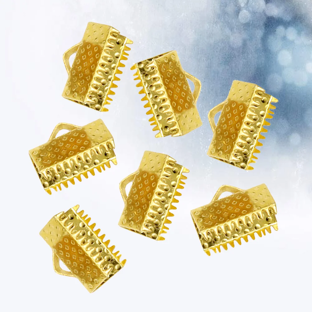 

100pcs Metal Mazibuckle 2Cm Plated Ribbon Ends For Diy Jewelry Making Cord Fasteners Crimp Clips Bookmarks Crafts Accessories