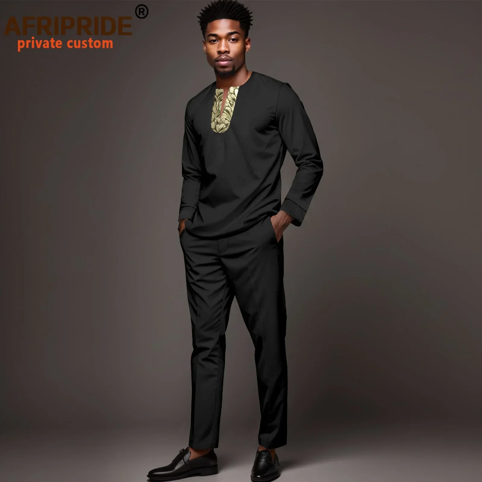 African Suits for Men Embroidered Shirts and Ankara Pants 2 Piece Set Suit Boubou African Clothes Tracksuit Outfits A2416008