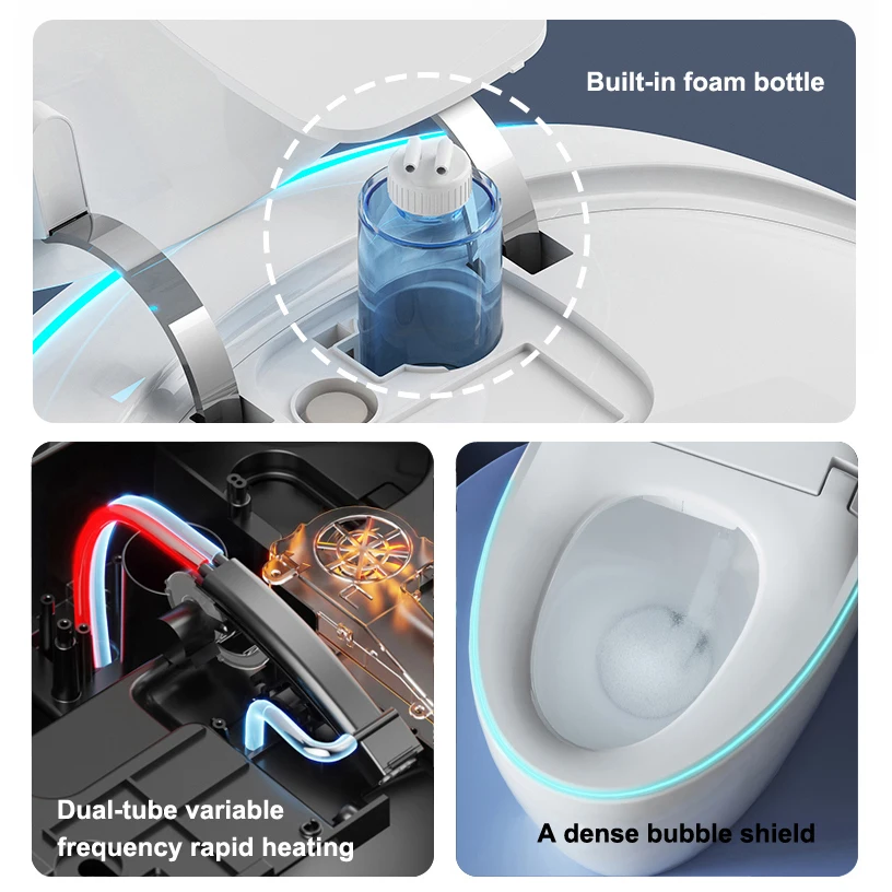 Toilette elettrica a filo automatico a forma di uovo di lusso Bidet intelligente WC Bagno Toilette intelligenti con telecomando