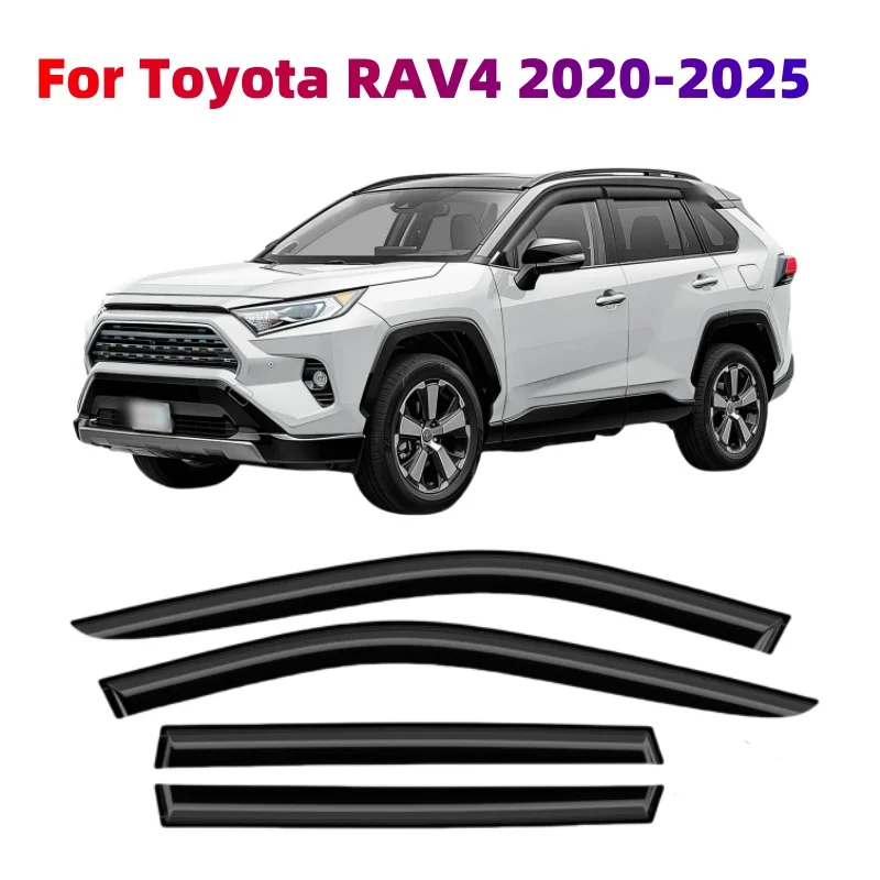 For Toyota RAV4 2020-2025 Cars Styling Accessories Window Visors Rain Sun Guard Vent Wind Deflector Weathershield Moulding Trim