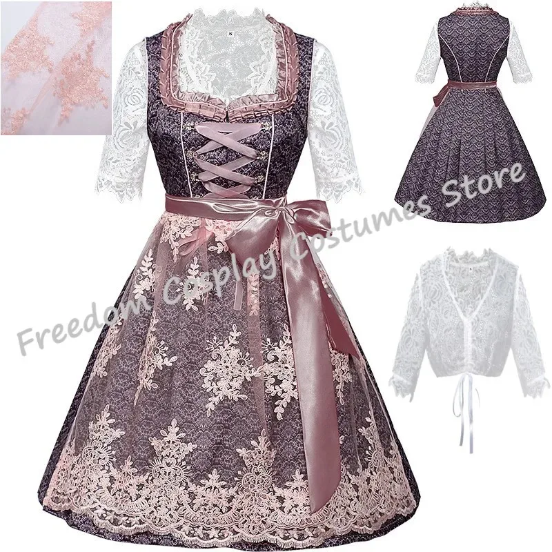 Donne di grandi dimensioni tedesco Oktoberfest Dirndl vestito di carnevale tradizionale bavarese vestito da festa costumi cosplay birra ragazze