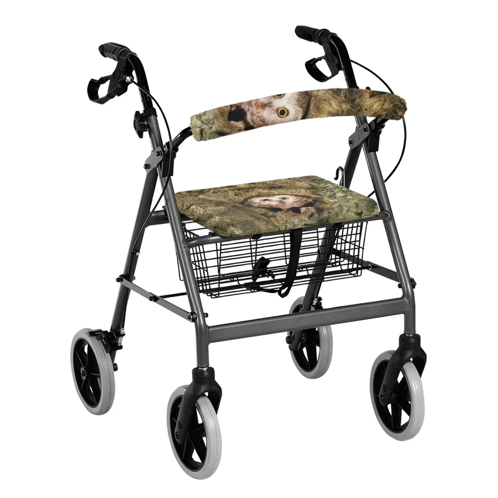 Coloranimal Adjustable Elastic Cord Design Set of 2 Walker Cover for Ladies for Outdoor Owl Forest Camo