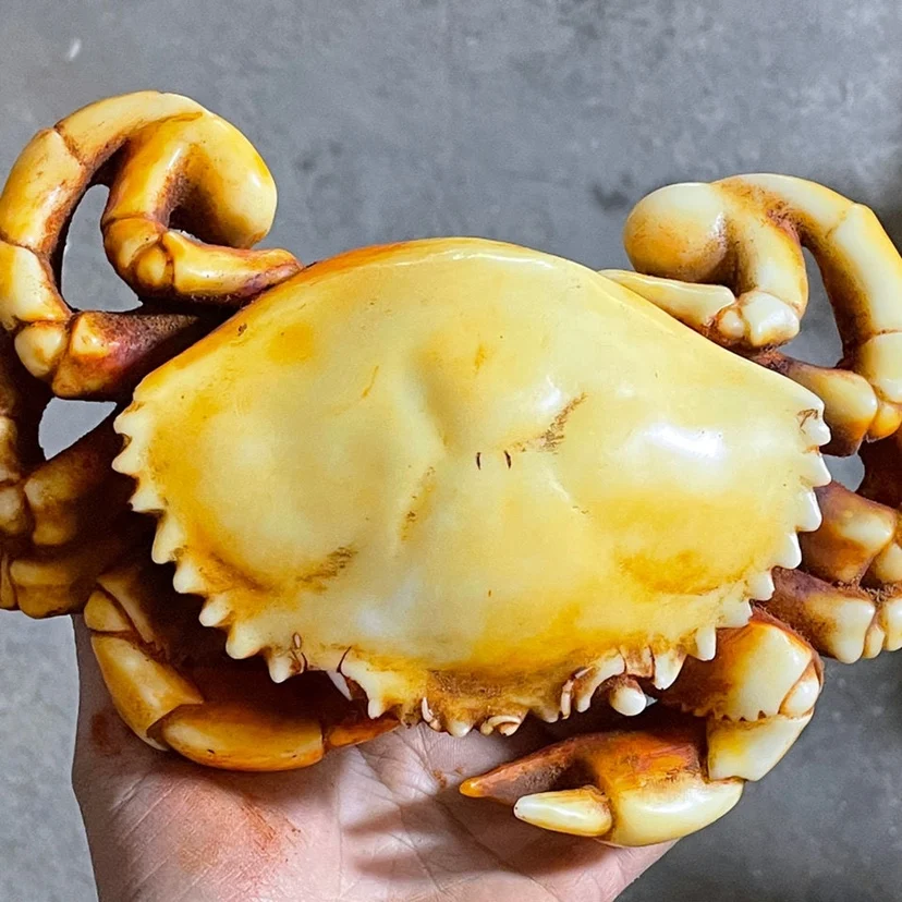 High Jade Qianlong Annual Natural Xiuyan Old Dong Objects Vintage Decoration Crab Collection