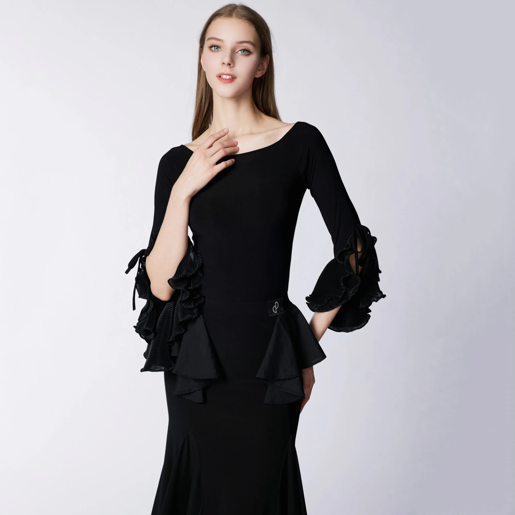 Nowe sukienki do tańca towarzyskiego z dekoltem w łódkę, stroje do ćwiczeń, sukienka do samby, czachy, tanga, kostiumy do tańca latynoamerykańskiego dla dorosłych, strój do występów DN20479