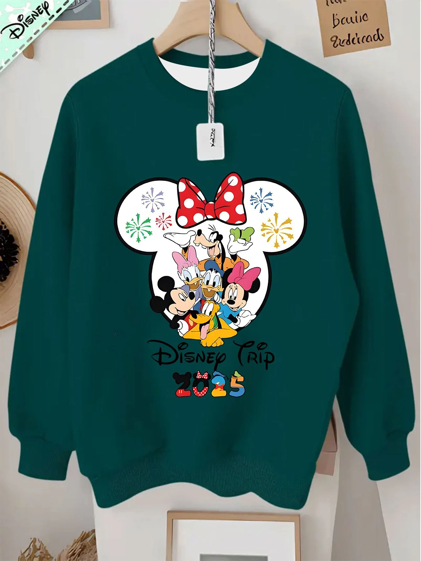 سويت شيرت ديزني كلاسيك ميكي آند فريندز نسائي كاجوال بأكمام طويلة ورقبة دائرية ناعمة وطبعة كرتونية لطيفة ملابس فتاة #2