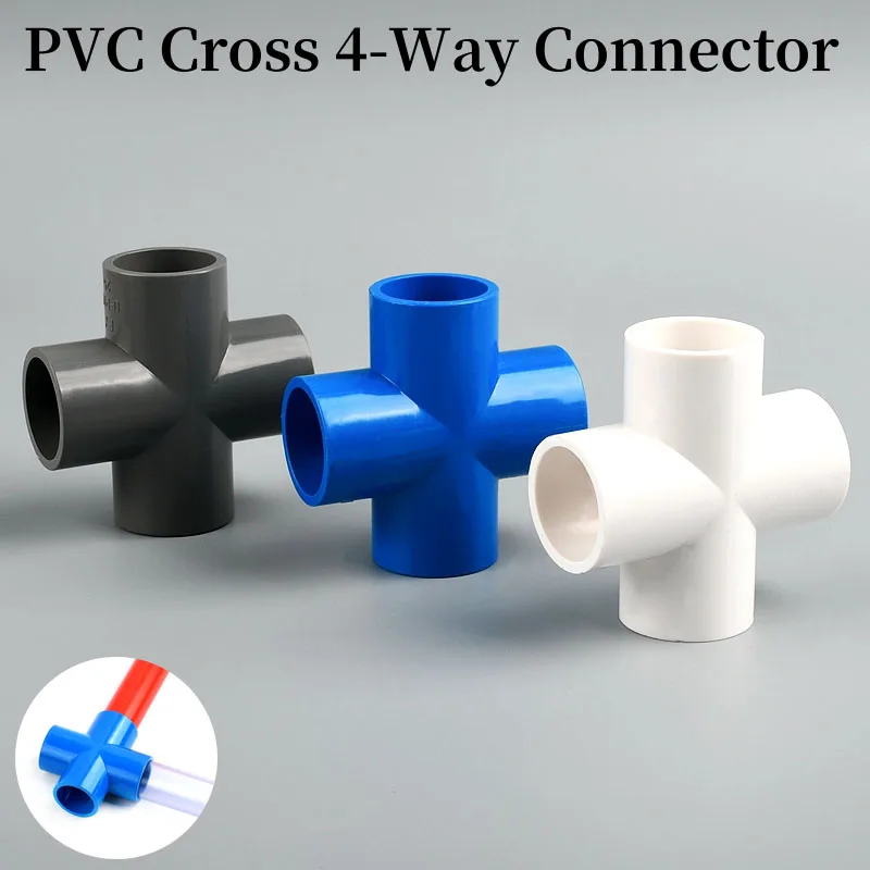 1Pc I.D 63/75/90/110/160mm PVC Cross 4-Way Connector Garden Irrigation Water Pipe Connector Aquarium Fish Tank Feedwater Joints