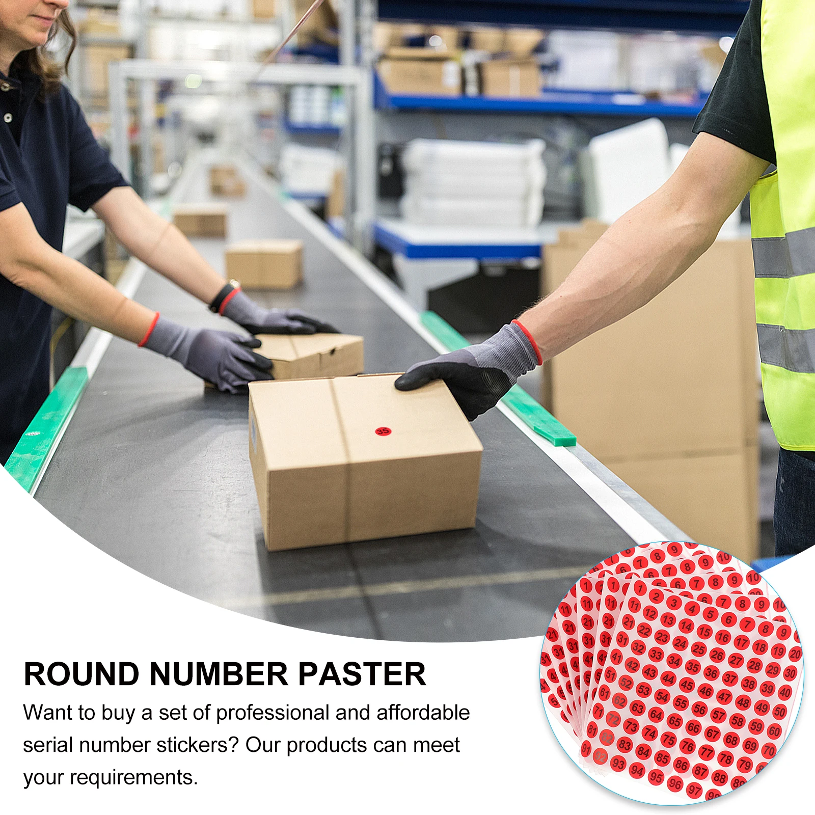 

100 Pcs Decal Self-adhesive Label Stickers Practical Number Pvc Removable
