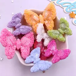 8PCS Mix Colorful Resin Cartoon butterfly Figurines Flat back Stone DIY Wedding Bow Decor Scrapbook Halloween Accessories Crafts