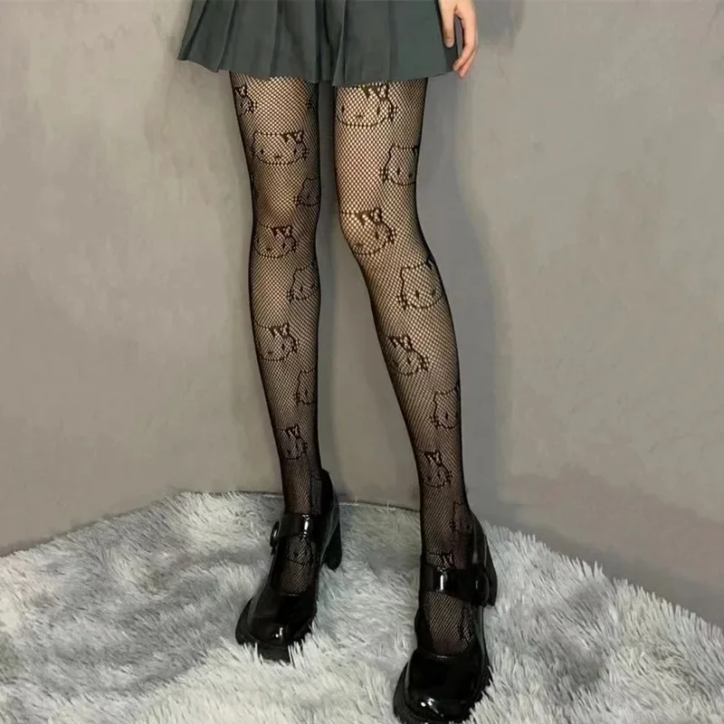 

Hello Kitty Silk Stockings Kawaii Sanrio Y2K Lolita Breathable Thin Pantyhose Sexy Tights Knee High Stocking Women Girl Gift