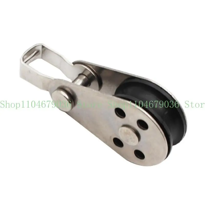 

652F 25mm Lifting Single Pulley Roller,304 Stainless Steel Single Wheel Pulley Lifting Rope Pulley Block for Kayaks