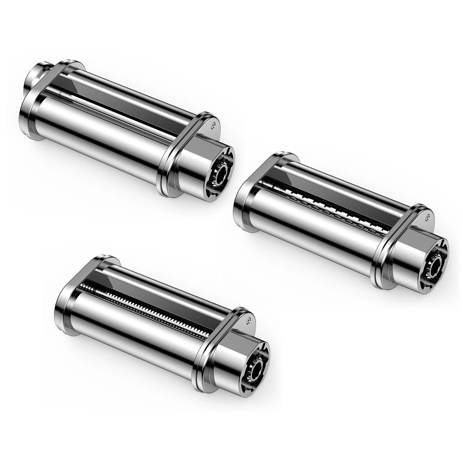3-piece pasta machine attachment set includes pasta roller spaghetti durable material quality assurance