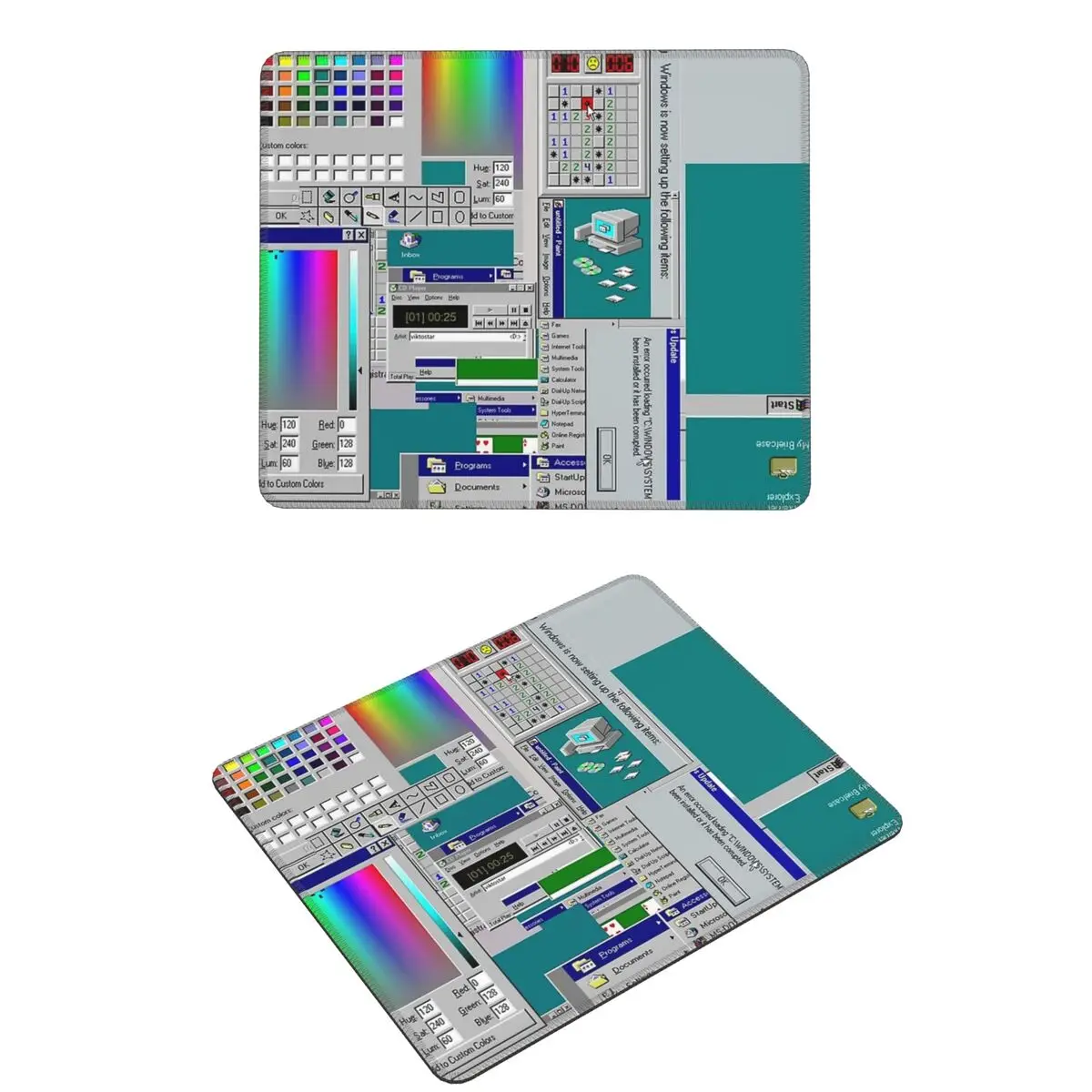 Alfombrilla de ratón con Collage de Windows 95, alfombrilla para teclado de ordenador, alfombrilla para ratón, alfombrilla para escritorio de ordenador portátil para juegos, alfombrillas para mesa de oficina