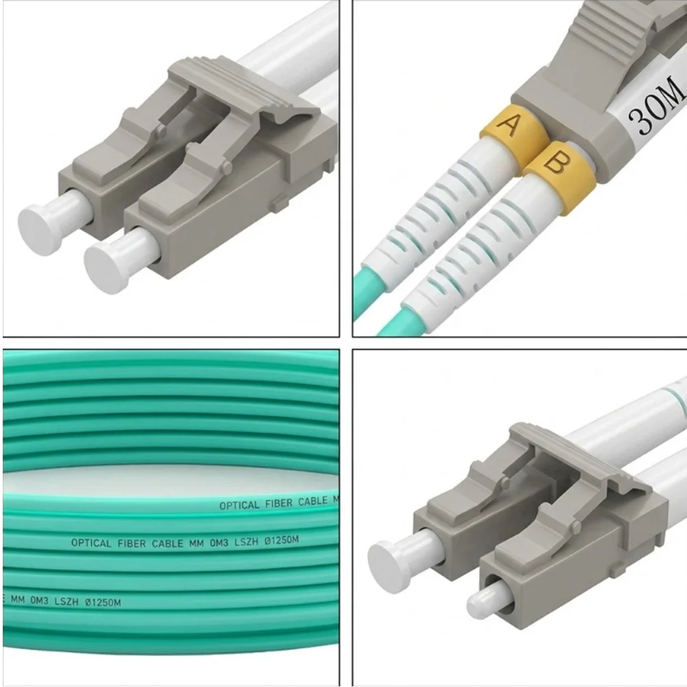 Multimode LC-LC Fiber Patch Cable with LSZH Jacket Compliant for Use in Offices Broadcast Studios and Controlled Environments