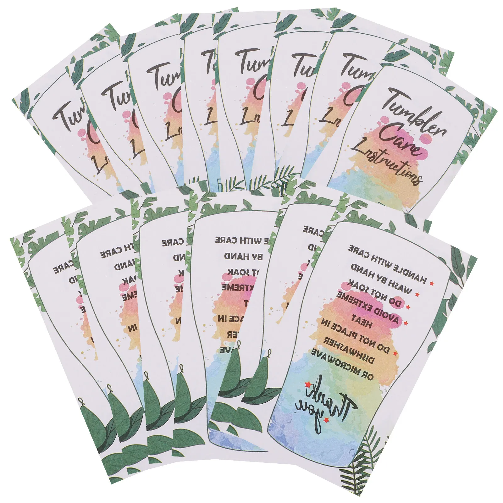 

Smooth Polished Glass Mug Care Cards Tumbler Care Instructions Cards Portable Cup Guide Tags for Ecommerce Package