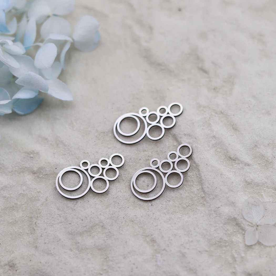 

3-Piece Stainless - Steel Geometric Circle Creative Pendant Accessories DIY Jewelry Charms Set for Bracelet, Necklace Crafting