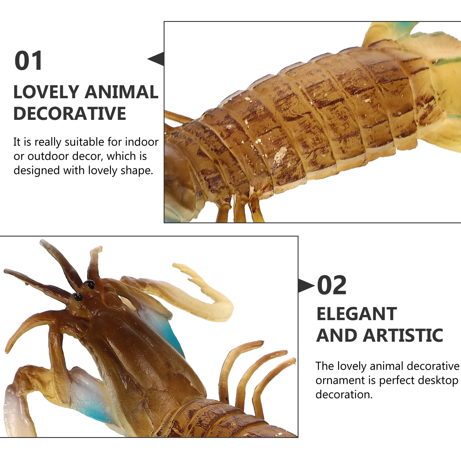 Adorable Mantis Shrimp Decorative Ornament for Desk Home Office Garden Aesthetic Photo Prop Artistic Indoor Outdoor Decoration