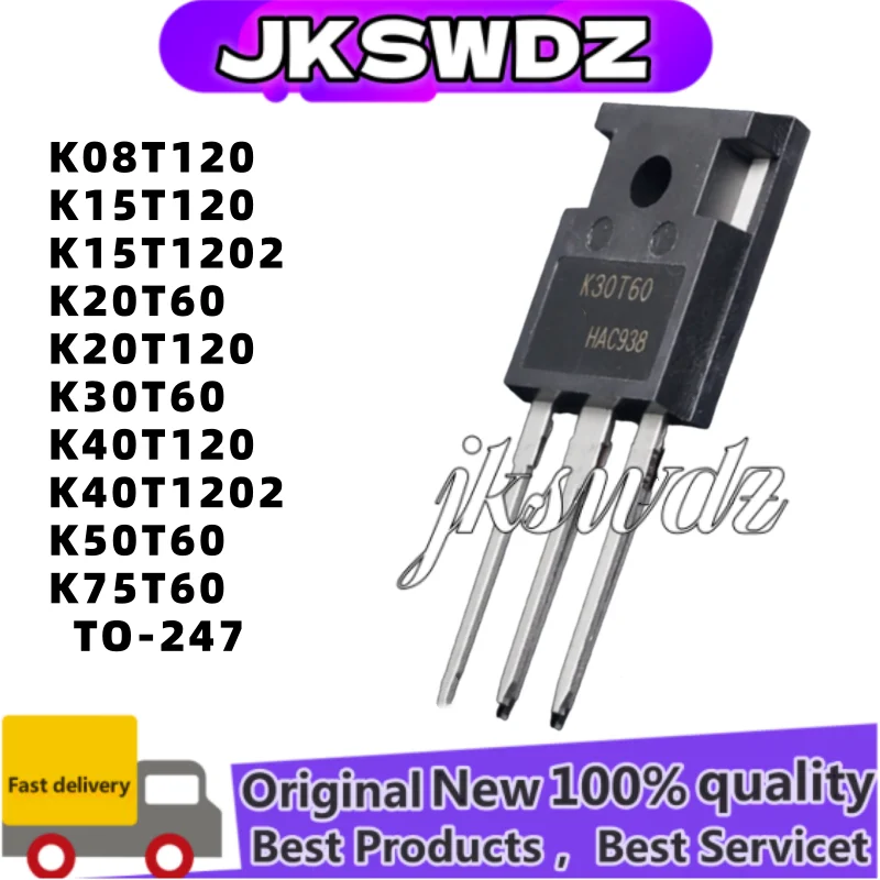 

5 uds 100% NEW K08T120 K15T120 K15T1202 K20T60 K20T120 K30T60 K40T120 K40T1202 K50T60 K75T60 TO-247 IC