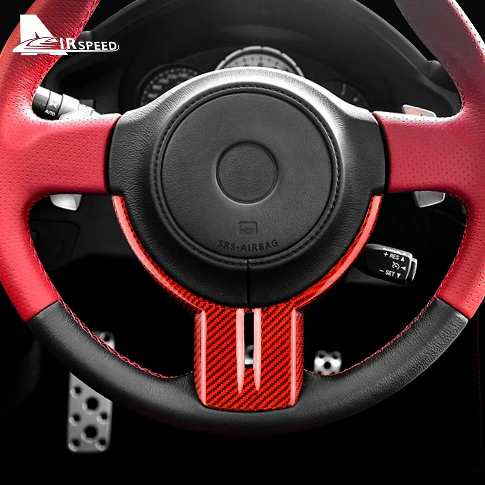 

Накладка на руль из настоящего сухого карбона для Subaru BRZ Toyota 86 2012-2016, защитная наклейка-накладка на панель руля, декоративная отделка интерьера