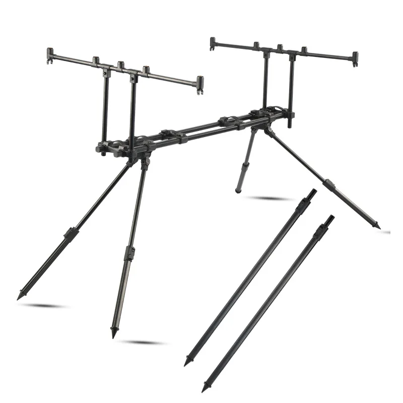 Aluminum Alloy Fishing Rod Bracket Premium Portable Adjustable Bolded Stable Floor-standing Rod Racks Durable Fishing Equipments