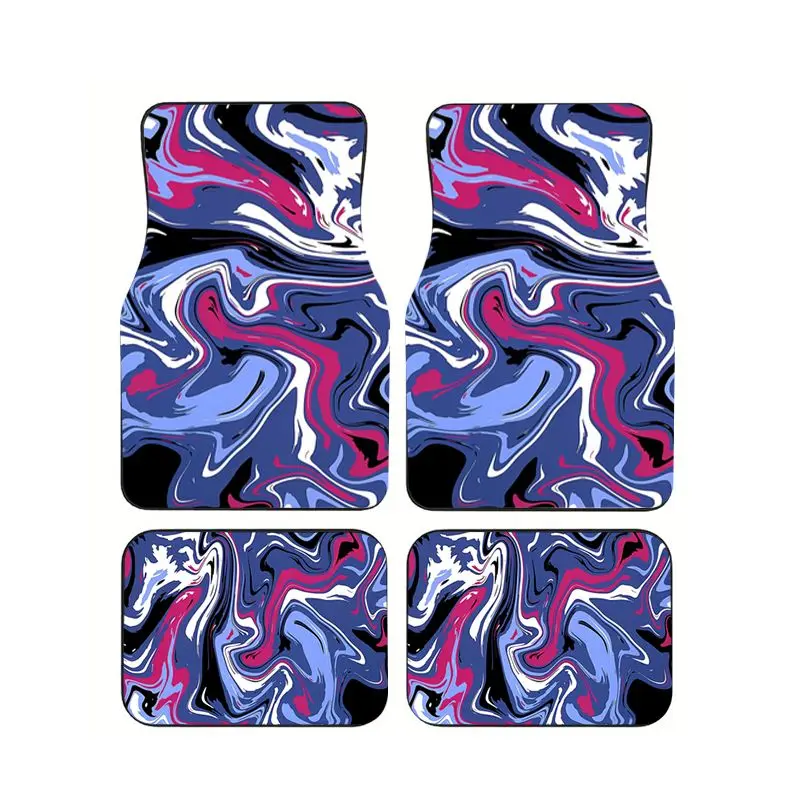 

Universal 4Pcs Car Floor Mats Marble Liquid Swirl Pattern Waterproof Wearproof Auto Foot Mats Car Interior Protector Accessories