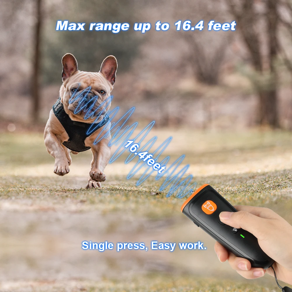 Electric Handheld Anti-barking Tool Stop Barking Ultrasonic LED Dog Training Device Waterproof Dog Trainer