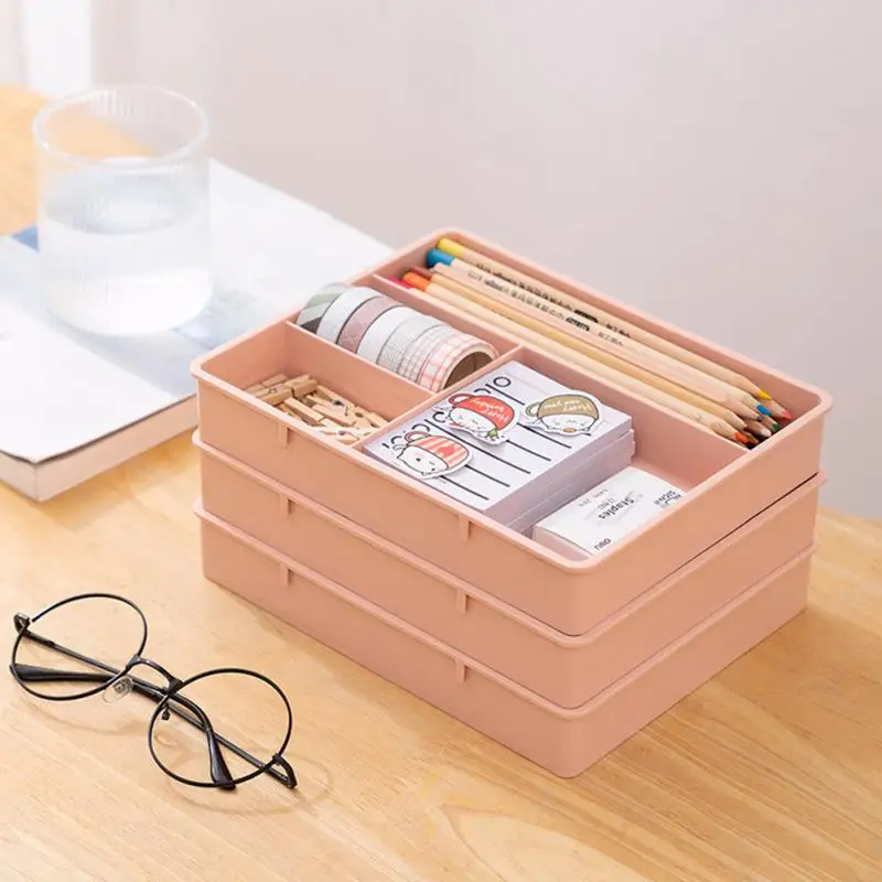 MELEvaluStackable Multi-cell Desk Storage Box, EscalspanTable Jewelry, Evaluation Makeup, Home Office