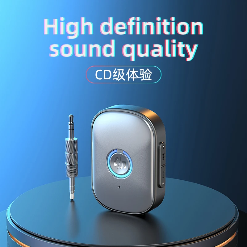 Car Bluetooth 5.3 Audio Receiver AUX 3.5mm Jack Stereo Wireless Audio Adapter with Microphone for Earphones TV Speakers
