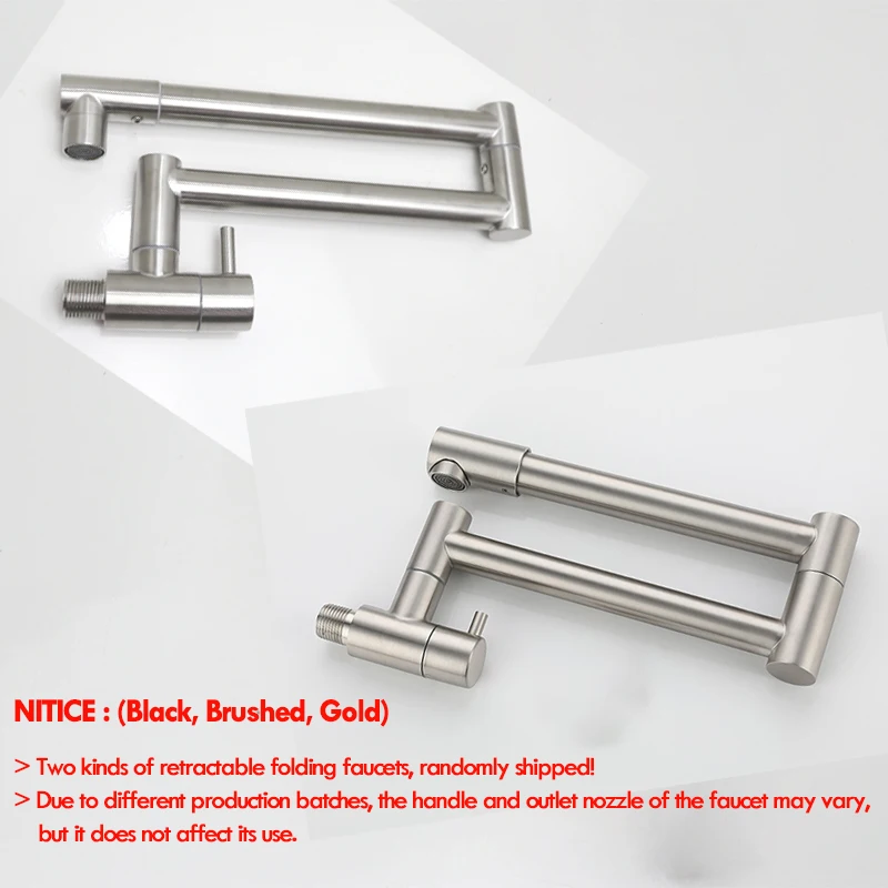 Baokemo للطي في الحائط صنبور 304 الفولاذ المقاوم للصدأ دوران عالمي صنبور المطبخ أخفى صنبور بارد واحد #6