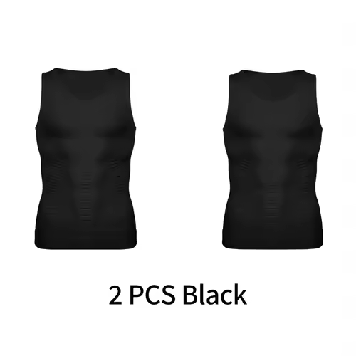 Mens Slimming Body Shaper Vest Shirt Abs Abdomen Slim Gym Workout Tummy Control Compression Tank Top Sleeveless Shapewear - Image 12
