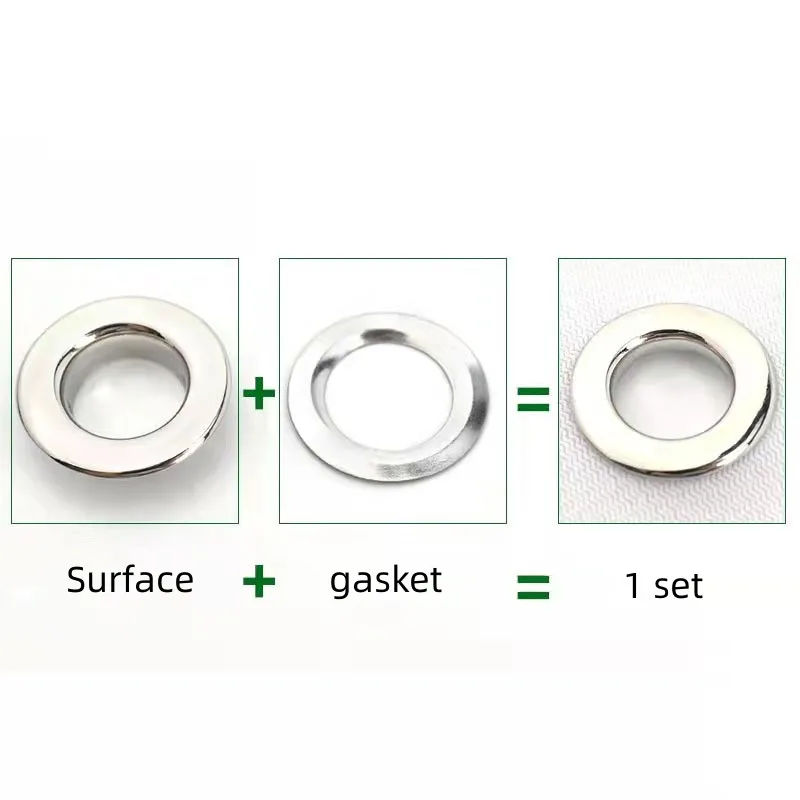 100sets + With Hole Punch Tool Silver Metal Eyelets 4mm 5mm 6mm 8mm 10mm For Shoes Bag Leather Belt Eyelets Grommet